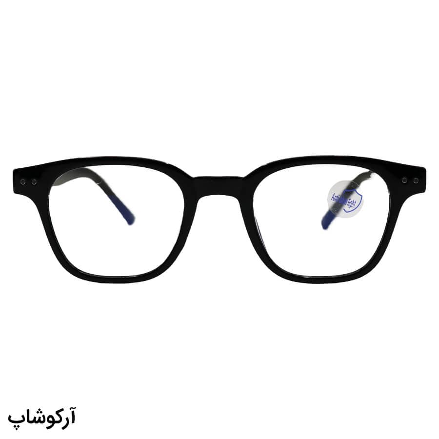 عینک طبی با فریم مربعی شکل، از جنس کائوچو، رنگ مشکی و لنز بلوکات قابل تعویض 203104 — تصویر ۳