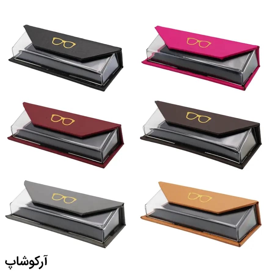 بسته 10 عددی کیف و قاب عینک با درب مگنتی، رنگ‌بندی کامل و طرح شفاف مدل 993053