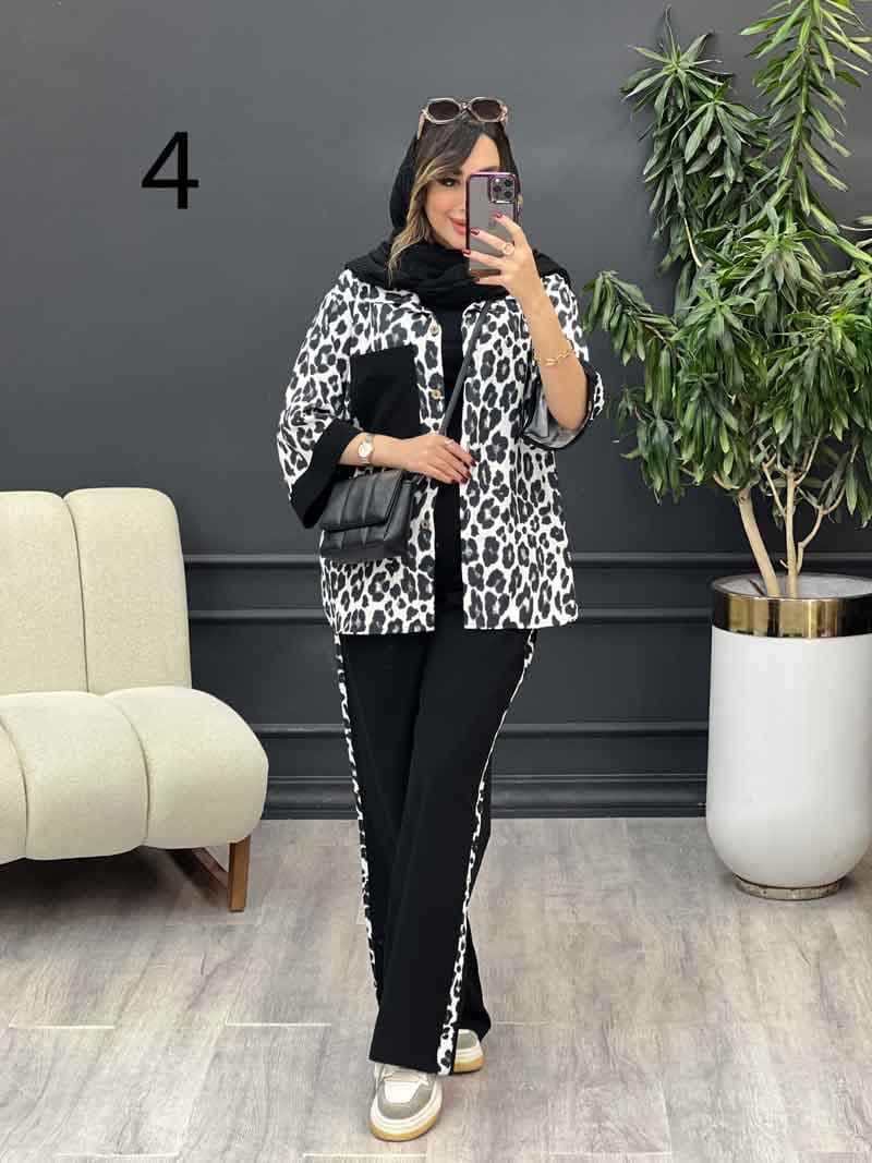 ست مانتو و شلوار تک جیب طرح دار کد 5343 — تصویر ۶