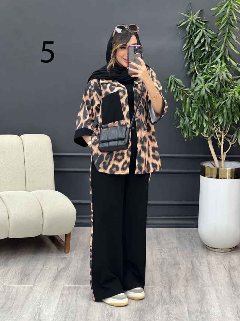 ست مانتو و شلوار تک جیب طرح دار کد 5343 — تصویر ۸