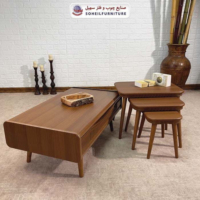 میز جلومبلی چوبی مدرن کشو دار مدل 125 سهیل — تصویر ۷