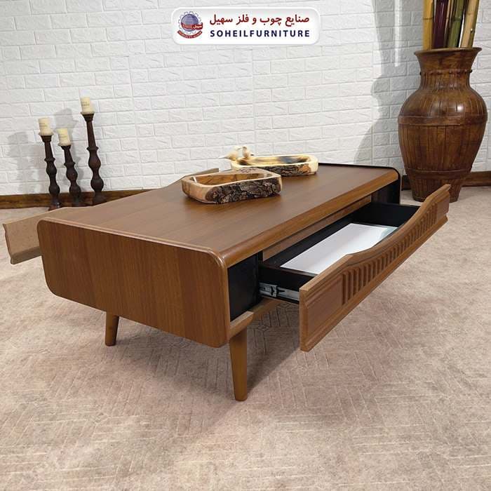 میز جلومبلی چوبی مدرن کشو دار مدل 125 سهیل — تصویر ۳