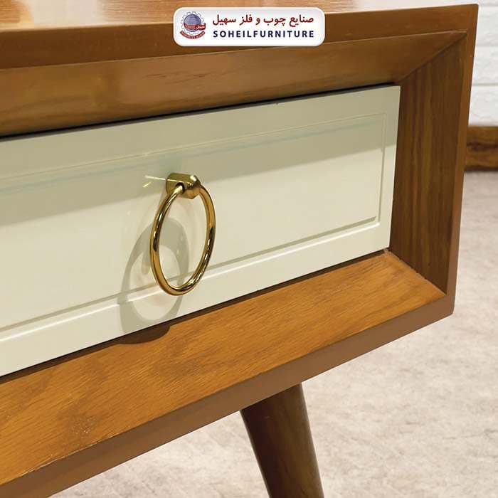 میز جلومبلی چوبی مدرن کشو دار مدل 133 سهیل (روکش طبیعی چوب بلوط) — تصویر ۸