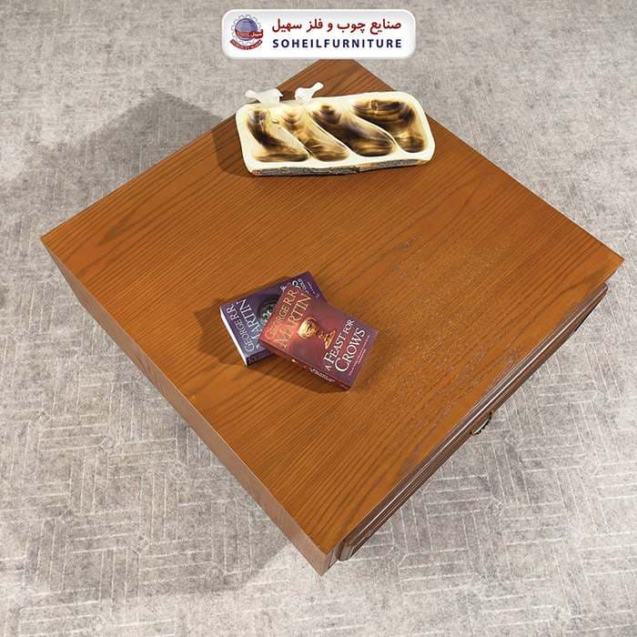 میز جلومبلی چوبی کشو دار کلاسیک مدل 135 سهیل (روکش طبیعی چوب بلوط) — تصویر ۳