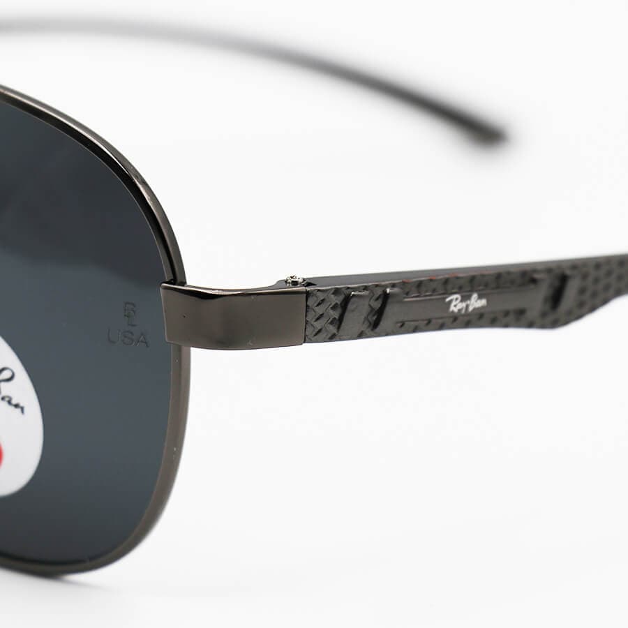 عینک آفتابی پلاریزه Ray-Ban با فریم خلبانی، رنگ مشکی و لنز دودی تیره مدل P2048 — تصویر ۱۱