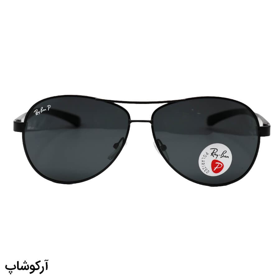 عینک آفتابی پلاریزه Ray-Ban با فریم خلبانی، رنگ مشکی و لنز دودی تیره مدل P2048 — تصویر ۲
