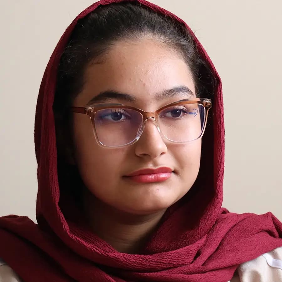 عینک زنانه با فریم بیرنگ و شفاف، شکل بال پروانهای، از جنس کائوچو و لنز بلوکات مدل 203103 — تصویر ۲