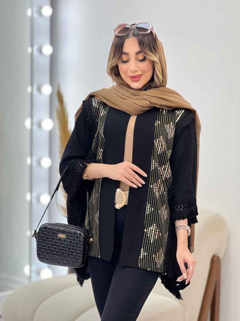 مانتو پانچ پولک دوزی کد 5122 — تصویر ۵