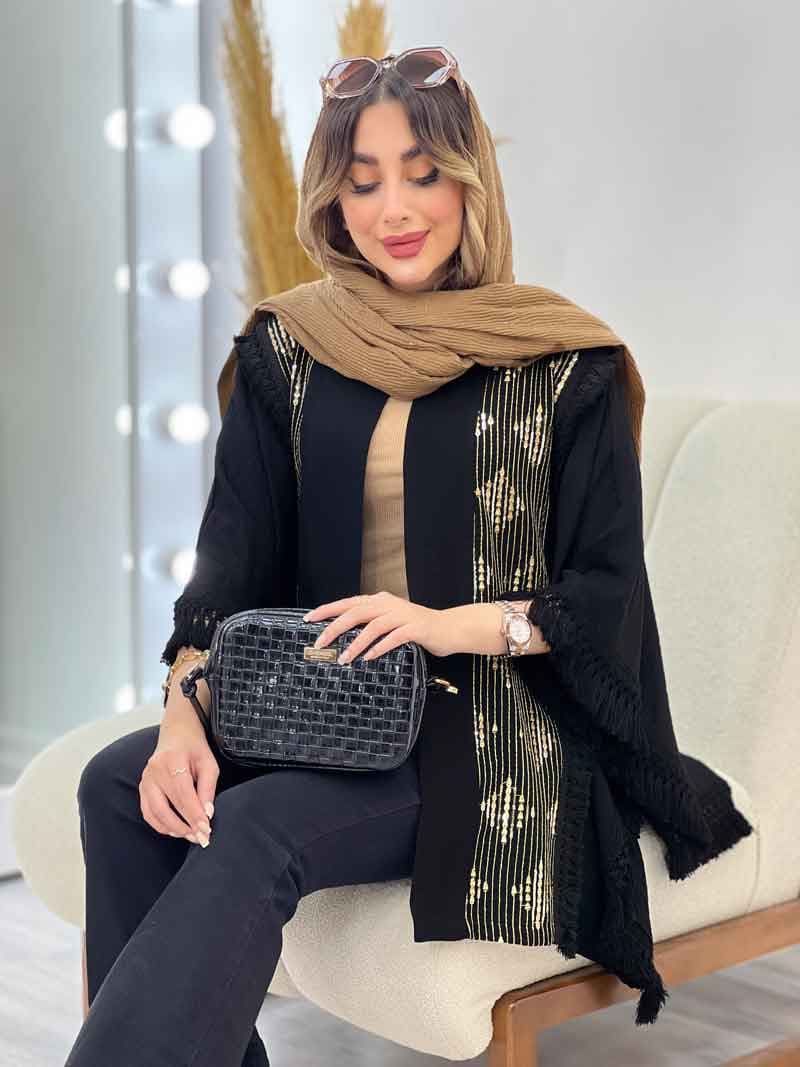 مانتو پانچ پولک دوزی کد 5122 — تصویر ۶
