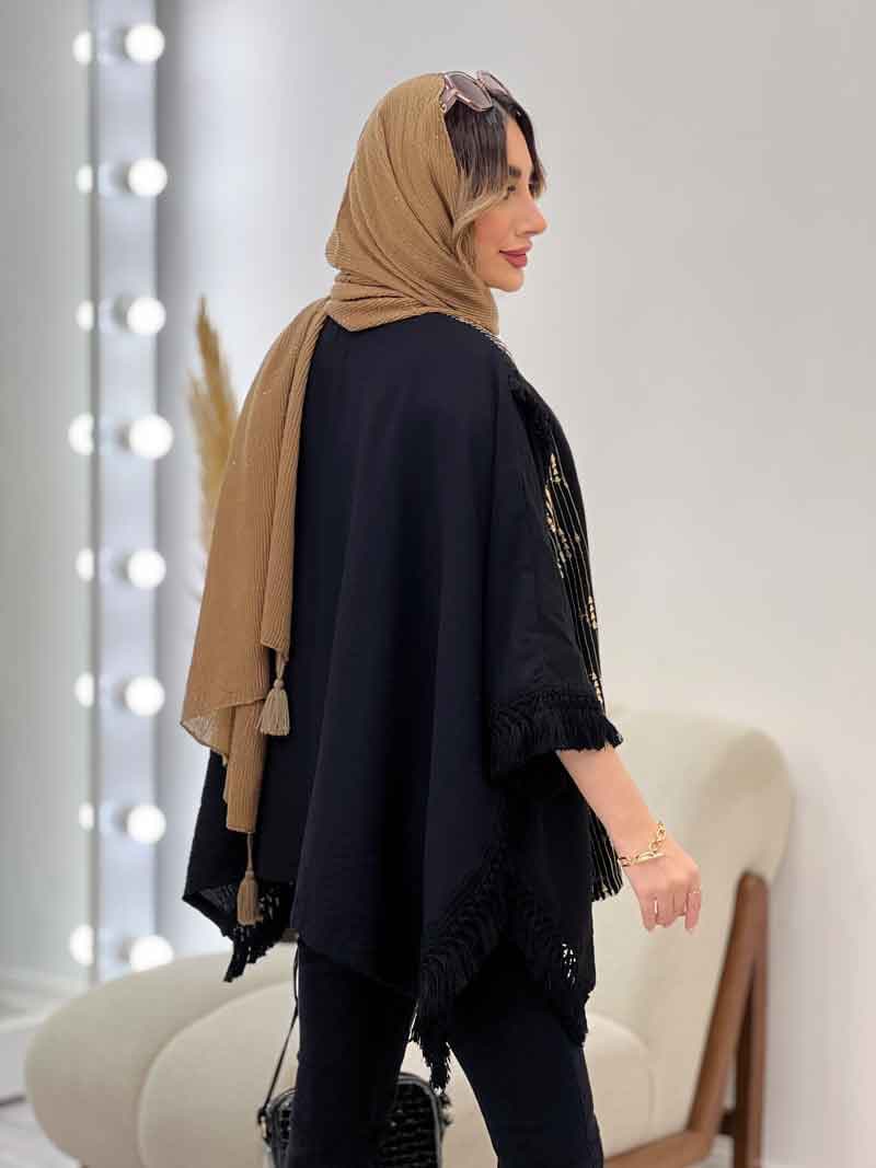 مانتو پانچ پولک دوزی کد 5122 — تصویر ۴