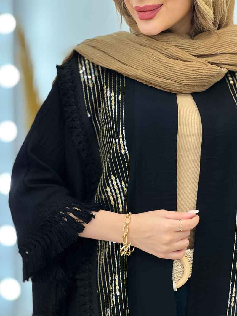 مانتو پانچ پولک دوزی کد 5122 — تصویر ۳