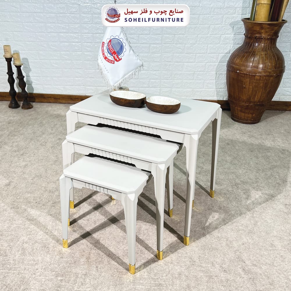میز عسلی چوبی مدرن 3 تیکه مدل 0090 — تصویر ۸