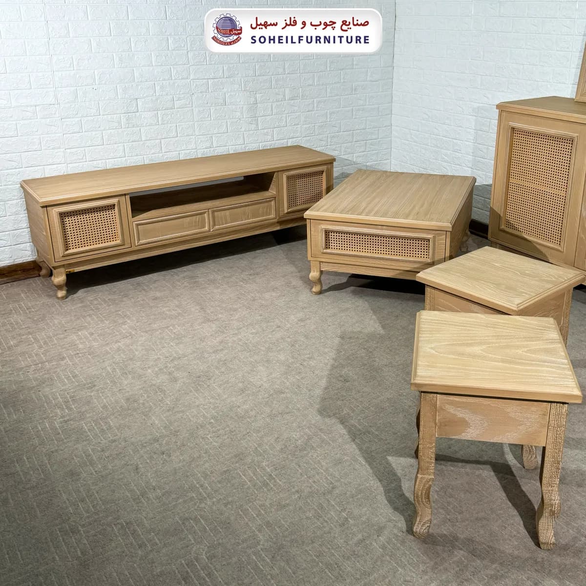 میز عسلی (بغل مبل) چوبی 142 جدید(روکش طبیعی چوب بلوط) — تصویر ۶