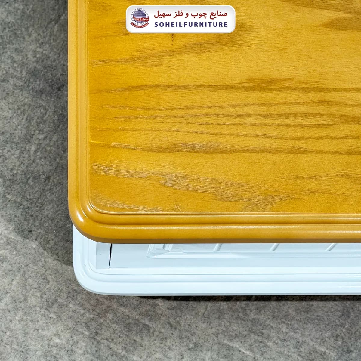 میز جلومبلی چوبی مدرن کشو دار مدل 140 سهیل (روکش طبیعی چوب بلوط) — تصویر ۳