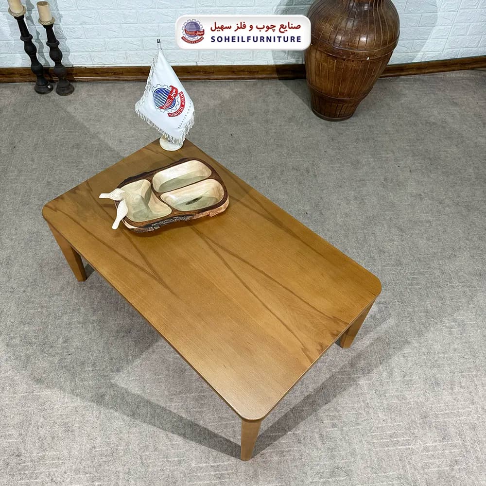 میز جلومبلی چوبی مدرن مدل پیکاسو سهیل (روکش چوب طبیعی چوب) — تصویر ۷