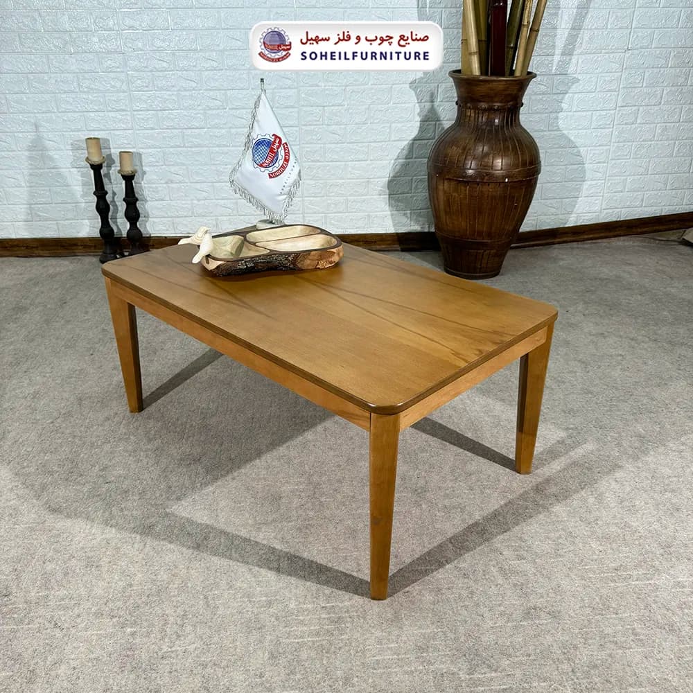 میز جلومبلی چوبی مدرن مدل پیکاسو سهیل (روکش چوب طبیعی چوب)