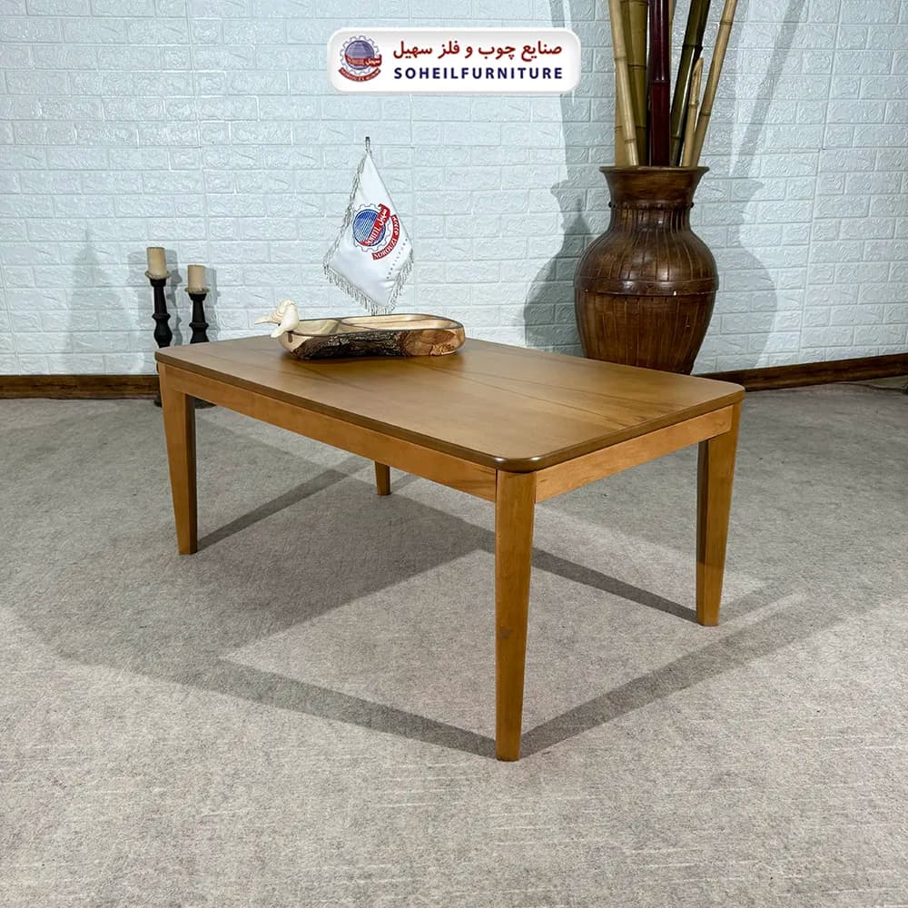 میز جلومبلی چوبی مدرن مدل پیکاسو سهیل (روکش چوب طبیعی چوب) — تصویر ۶