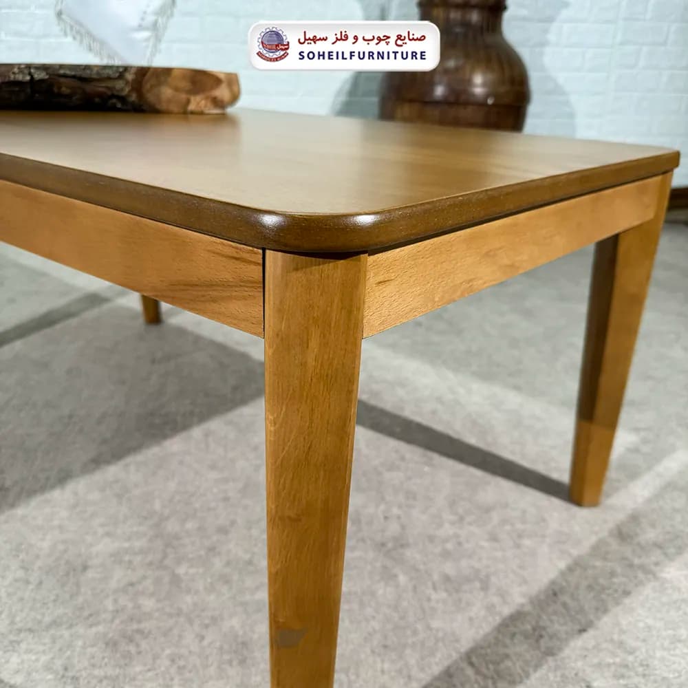 میز جلومبلی چوبی مدرن مدل پیکاسو سهیل (روکش چوب طبیعی چوب) — تصویر ۵