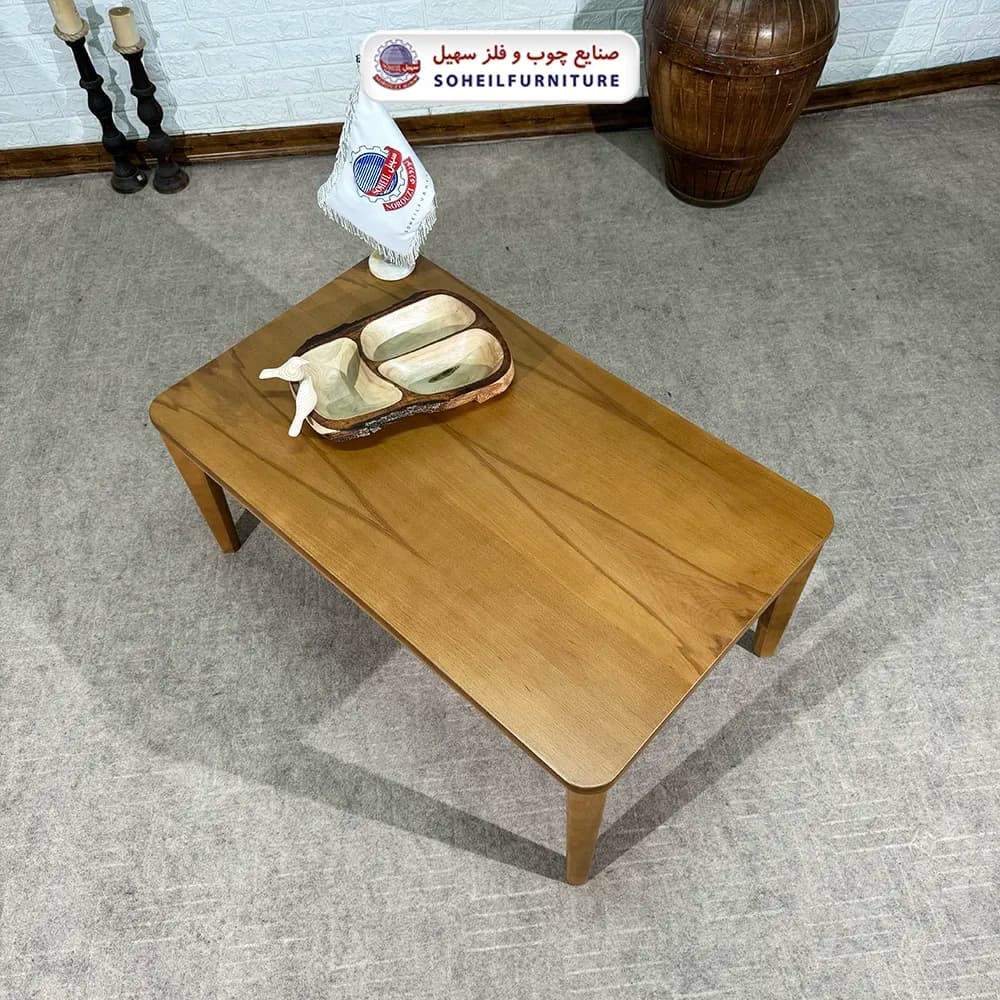 میز جلومبلی چوبی مدرن مدل پیکاسو سهیل (روکش چوب طبیعی چوب) — تصویر ۳