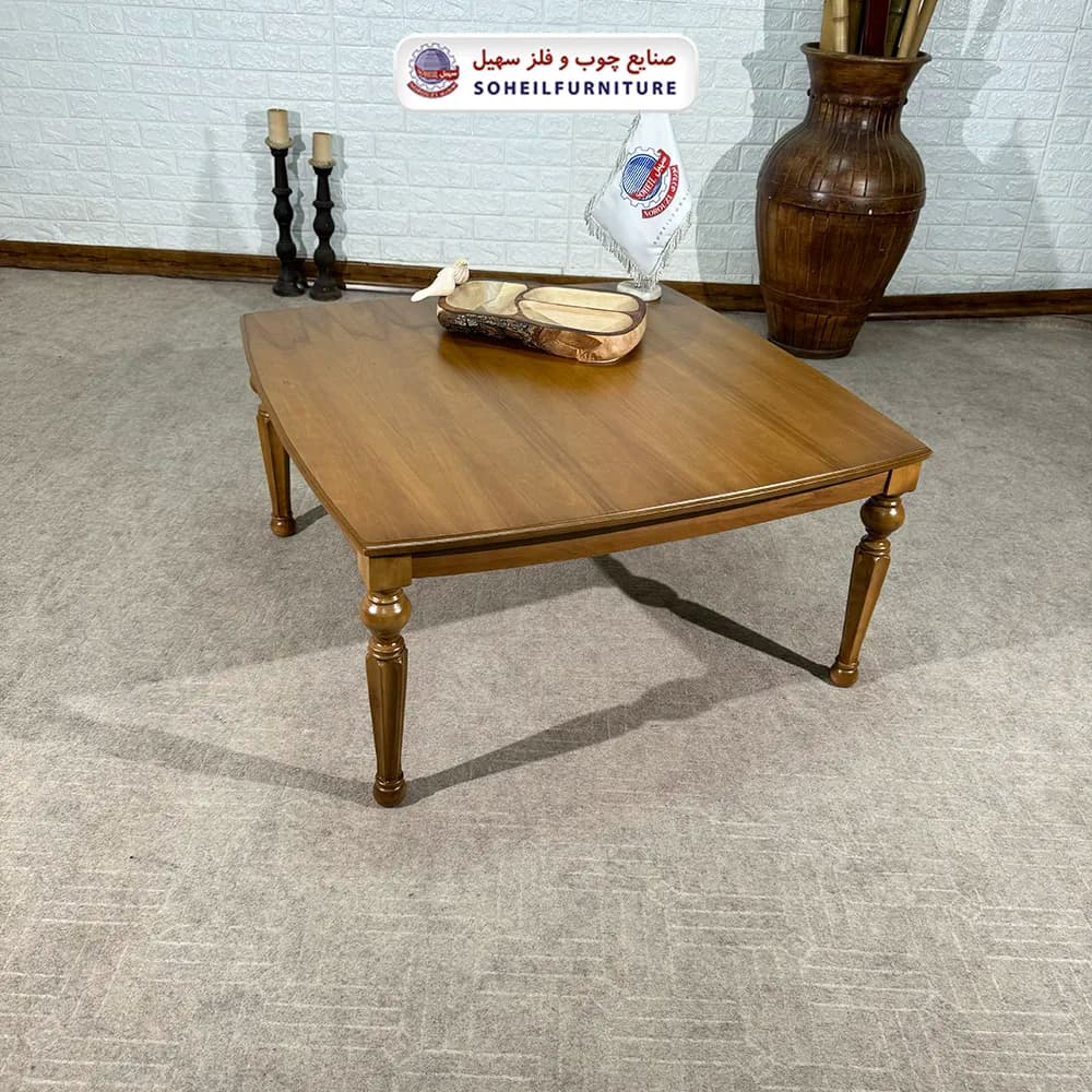 میز جلومبلی چوبی مدرن مدل راسان سهیل (روکش چوب طبیعی)