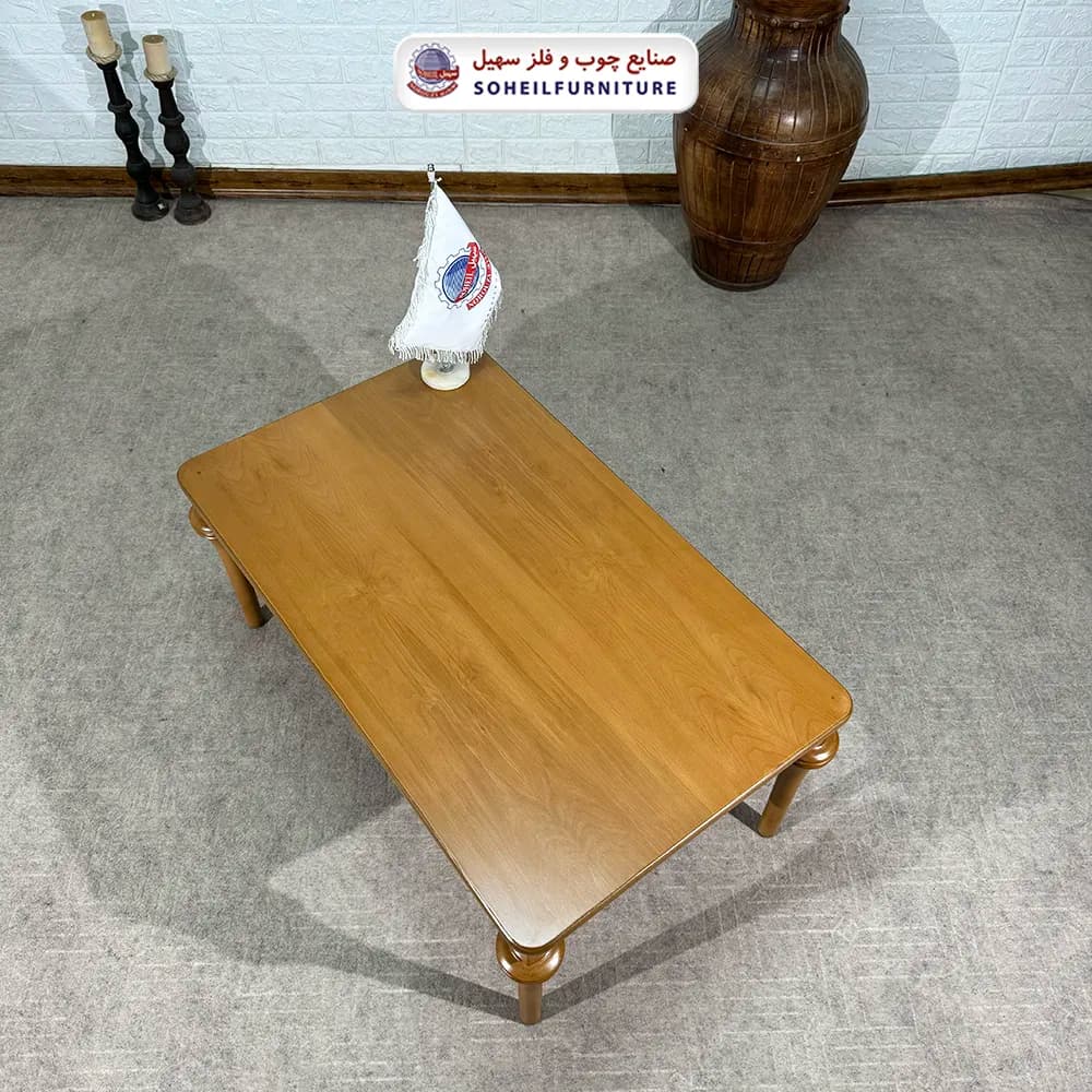 میز جلومبلی چوبی کلاسیک مدل شیپوری سهیل (روکش چوب طبیعی) — تصویر ۶