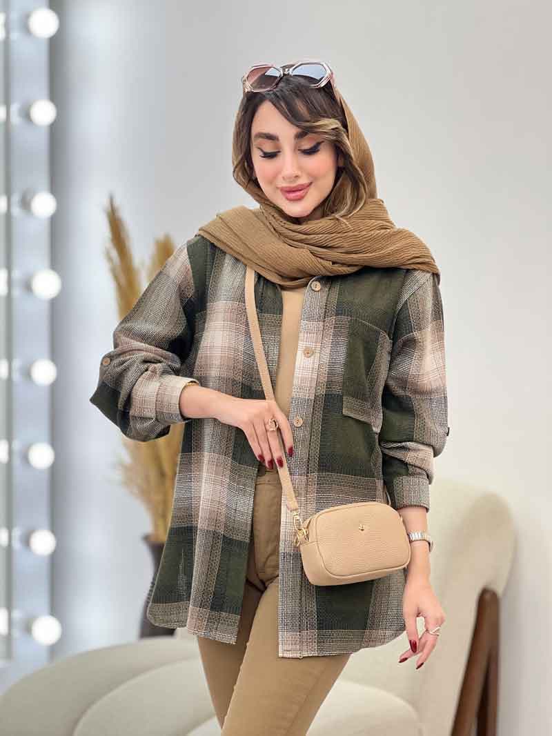 مانتو چهارخونه بغل سه دکمه مهرسا کد 5346 — تصویر ۲