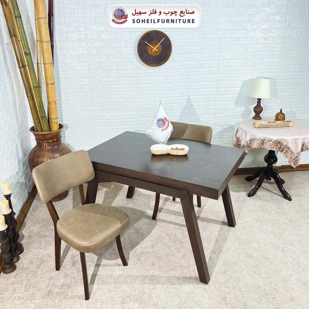 میز ناهارخوری چوبی 4نفره مدل هندسی سهیل (چوب سوپر راش گرجستان) — تصویر ۷