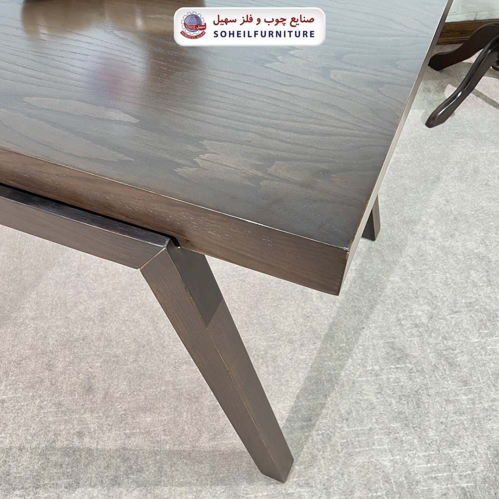 میز ناهارخوری چوبی 4نفره مدل هندسی سهیل (چوب سوپر راش گرجستان) — تصویر ۲