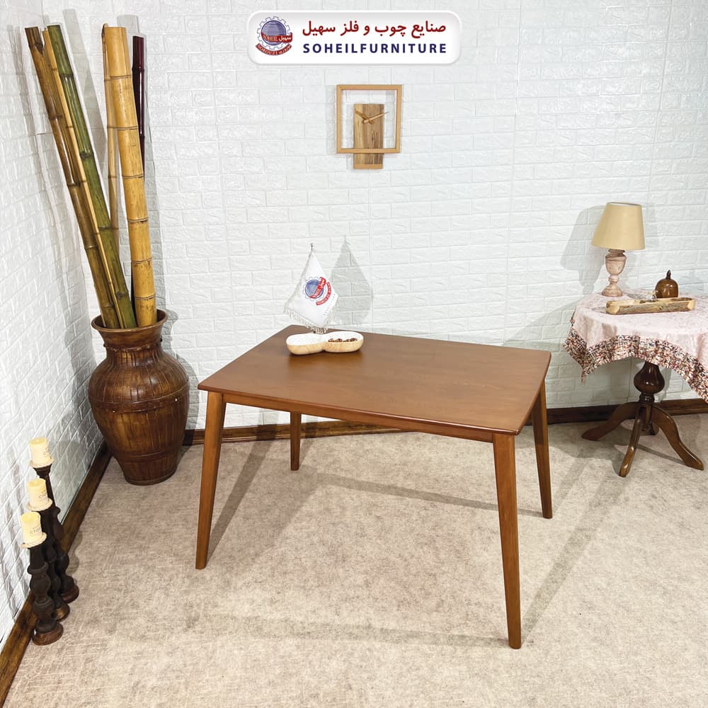 میز ناهارخوری چوبی 4نفره مدل خرچنگی سهیل (چوب سوپر راش گرجستان)