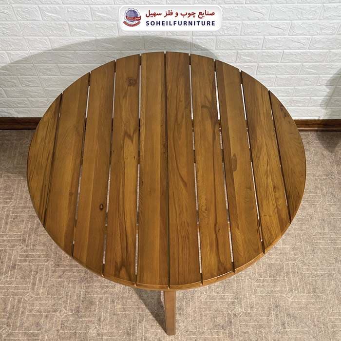 میز ناهارخوری کمجا 4نفره گرد روشن سهیل — تصویر ۴