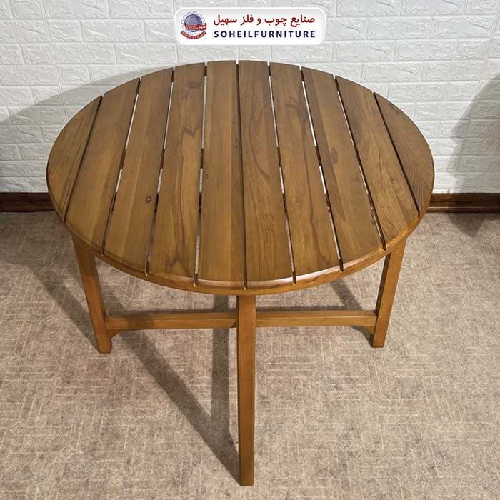 میز ناهارخوری کمجا 4نفره گرد روشن سهیل — تصویر ۳