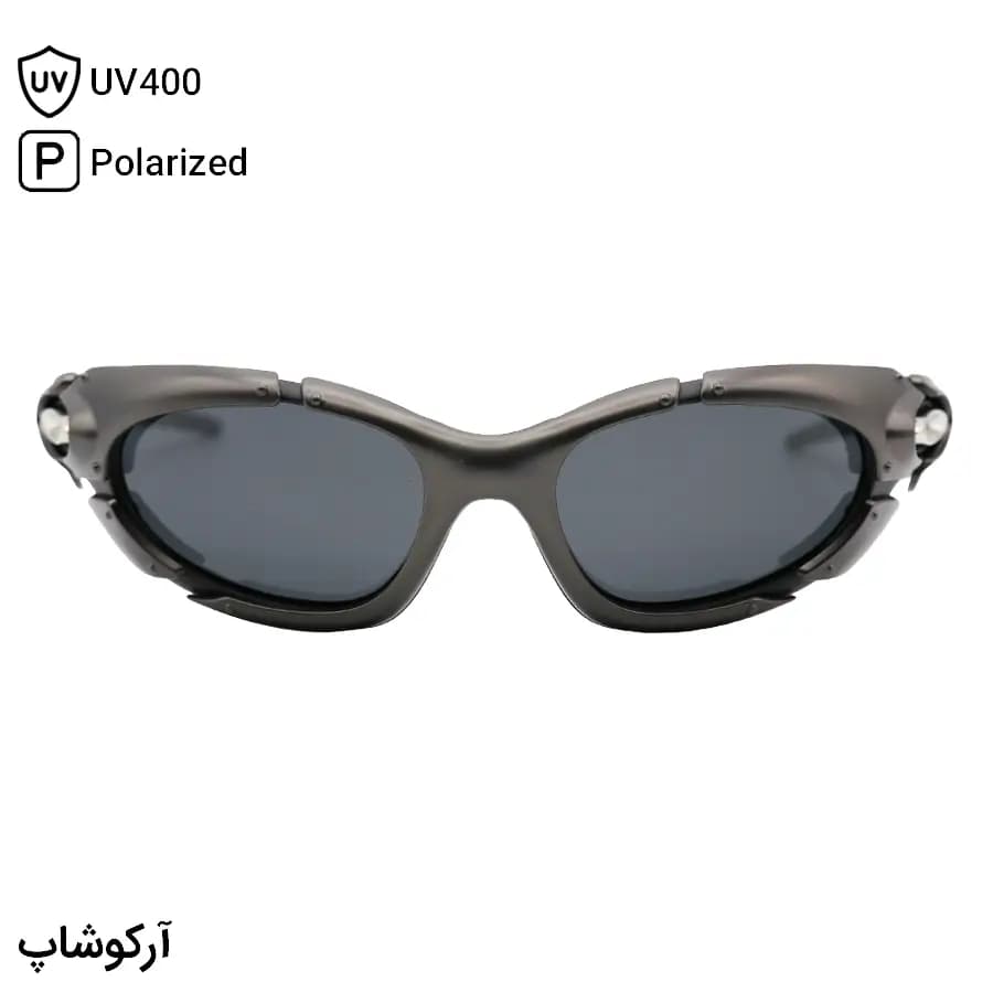 عینک آفتابی OAKLEY با فریم رنگ مشکی و نوک مدادی، لنز پلاریزه و دودی تیره به همراه پک اصلی مدل 9367 — تصویر ۳