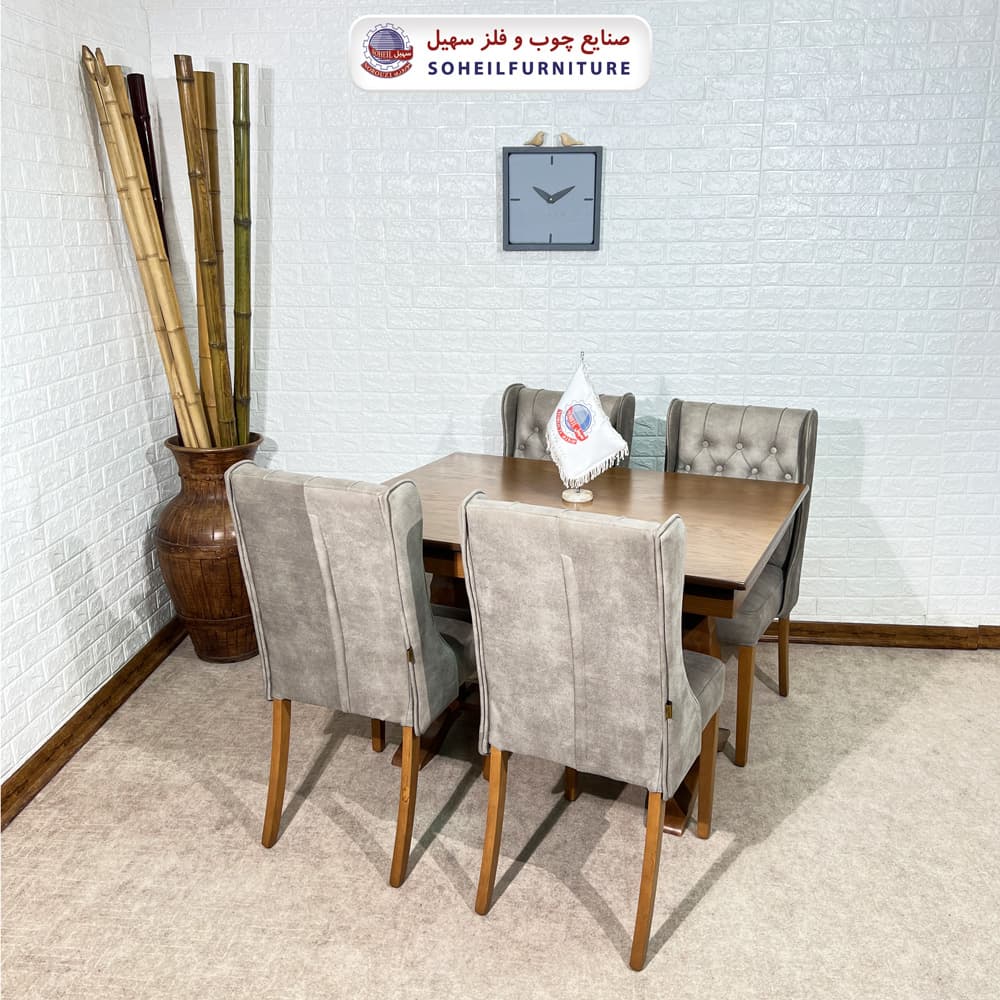 ست ناهارخوری چوبی 4نفره مدل فرانسوی سهیل — تصویر ۴