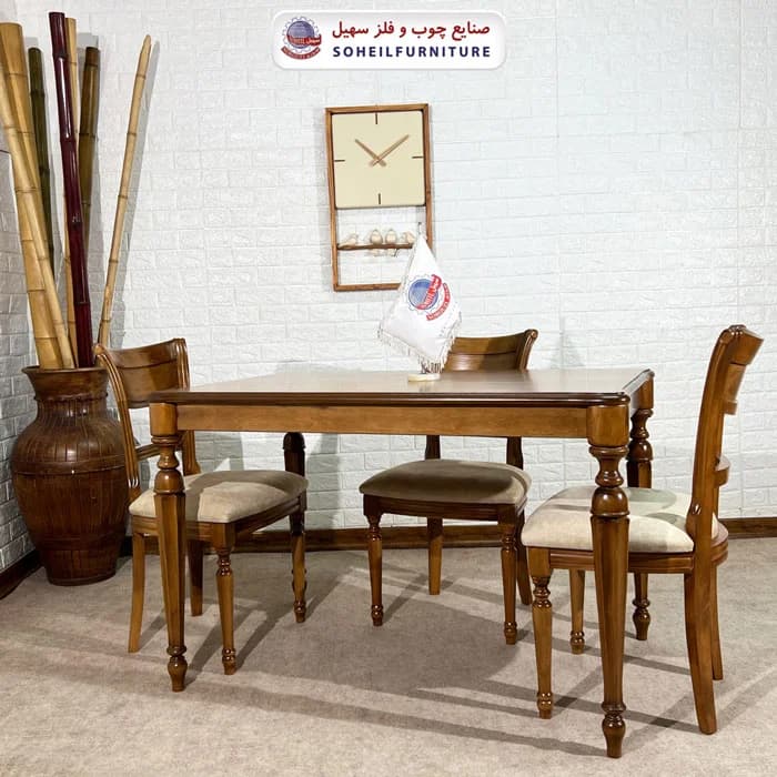 ست ناهارخوری چوبی ۴نفره و ۶نفره الیکا و صندلی مرسانا سهیل — تصویر ۷