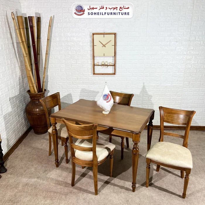 ست ناهارخوری چوبی ۴نفره و ۶نفره الیکا و صندلی مرسانا سهیل