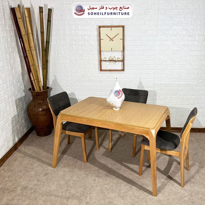 ست ناهارخوری چوبی ۴نفره و ۶نفره بارسلون و صندلی هیما سهیل — تصویر ۷