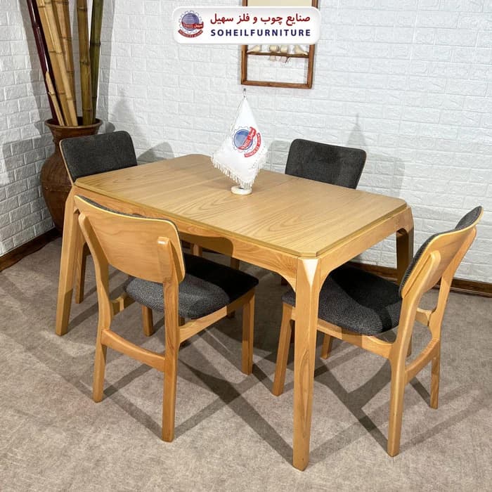 ست ناهارخوری چوبی ۴نفره و ۶نفره بارسلون و صندلی هیما سهیل — تصویر ۶