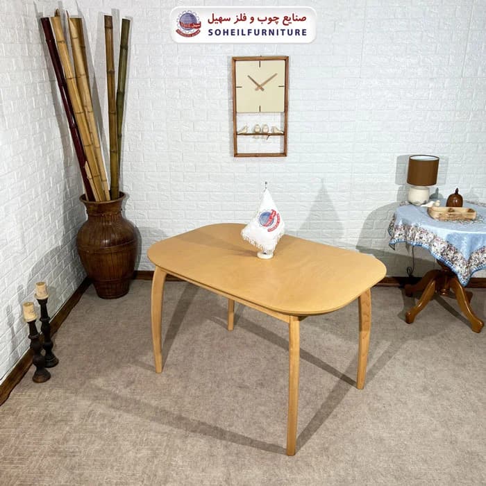 ست ناهارخوری چوبی ۴نفره و ۶نفره بوگاتی و صندلی ناخنی سهیل — تصویر ۲
