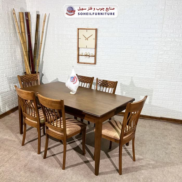 ست ناهارخوری چوبی ۴نفره و ۶نفره پارسه و صندلی افرا سهیل — تصویر ۶