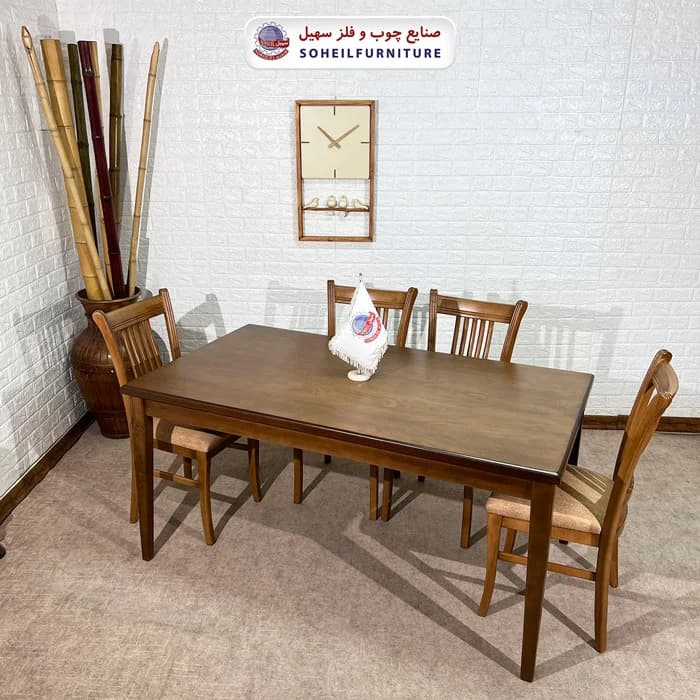 ست ناهارخوری چوبی ۴نفره و ۶نفره پارسه و صندلی افرا سهیل — تصویر ۴