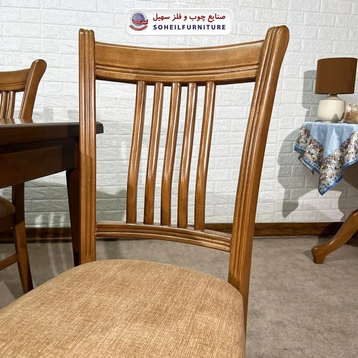 ست ناهارخوری چوبی ۴نفره و ۶نفره پارسه و صندلی افرا سهیل — تصویر ۸