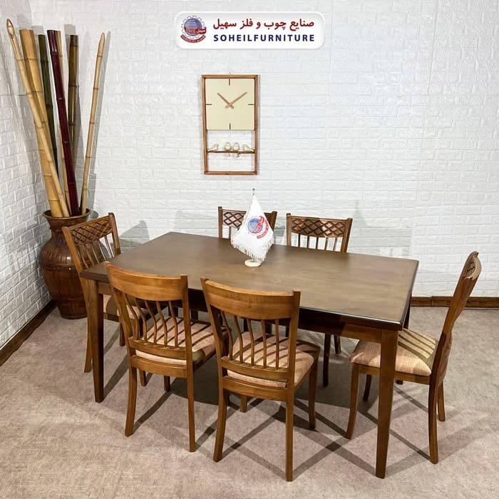 ست ناهارخوری چوبی ۴نفره و ۶نفره پارسه و صندلی افرا سهیل — تصویر ۵