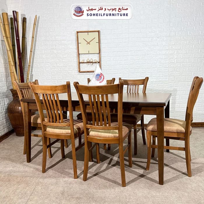 ست ناهارخوری چوبی ۴نفره و ۶نفره پارسه و صندلی افرا سهیل — تصویر ۳