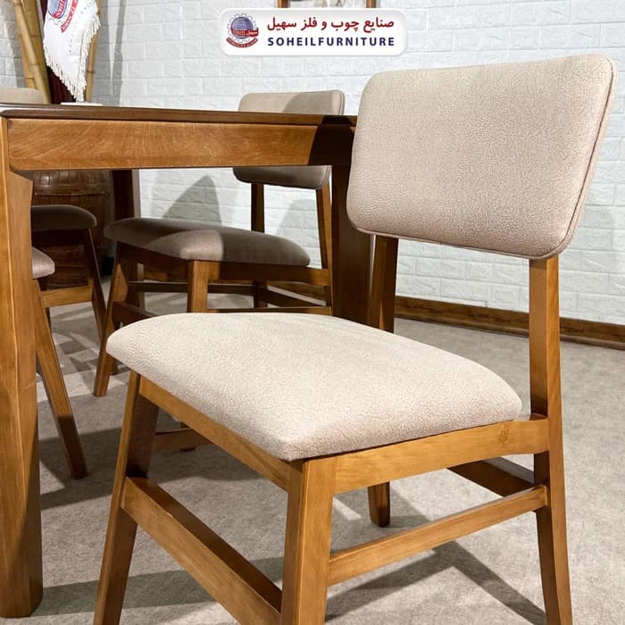 ست ناهارخوری چوبی ۴نفره و ۶نفره پیکاسو و صندلی هلنا سهیل — تصویر ۳