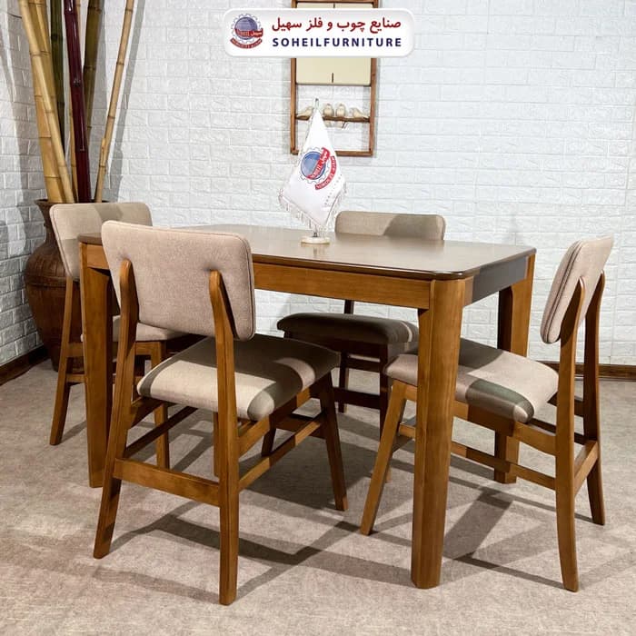 ست ناهارخوری چوبی ۴نفره و ۶نفره پیکاسو و صندلی هلنا سهیل — تصویر ۵
