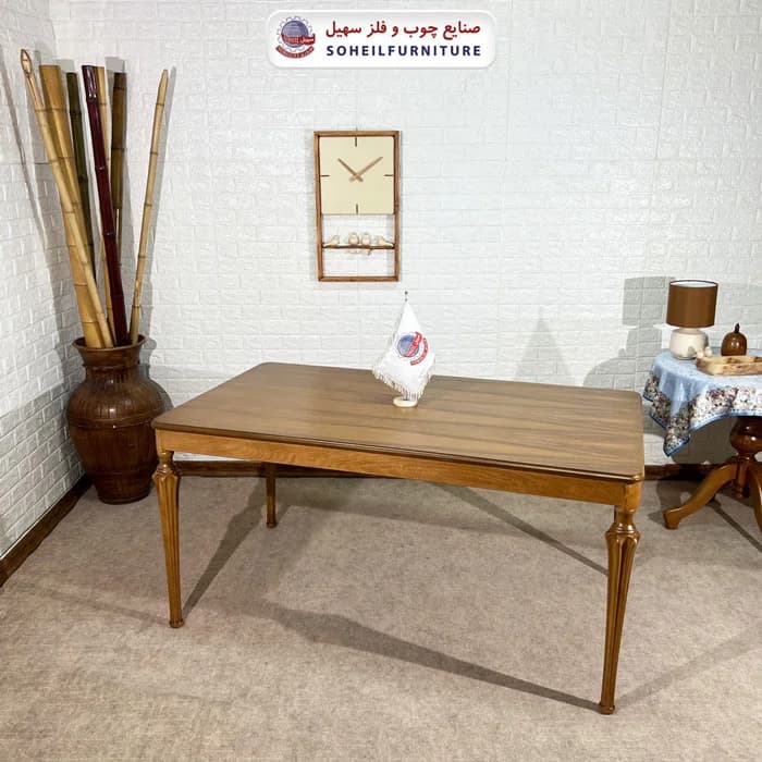 ست ناهارخوری چوبی ۴نفره و ۶نفره سارینا و صندلی هلنا پشت پارچه سهیل — تصویر ۸