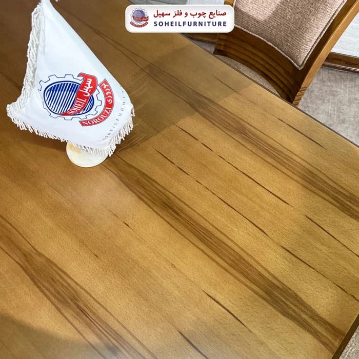 ست ناهارخوری چوبی ۴نفره و ۶نفره ریتاری و صندلی موج سهیل — تصویر ۴