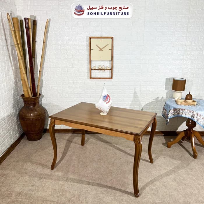 ست ناهارخوری چوبی ۴نفره و ۶نفره ریتاری و صندلی موج سهیل — تصویر ۲