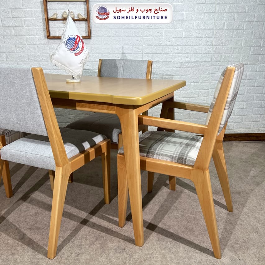 ست ناهارخوری چوبی ۴نفره و ۶نفره السا و صندلی السا سهیل — تصویر ۴