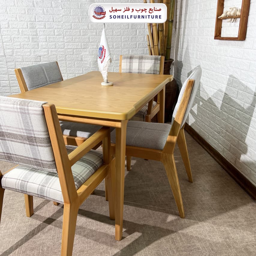 ست ناهارخوری چوبی ۴نفره و ۶نفره السا و صندلی السا سهیل — تصویر ۵